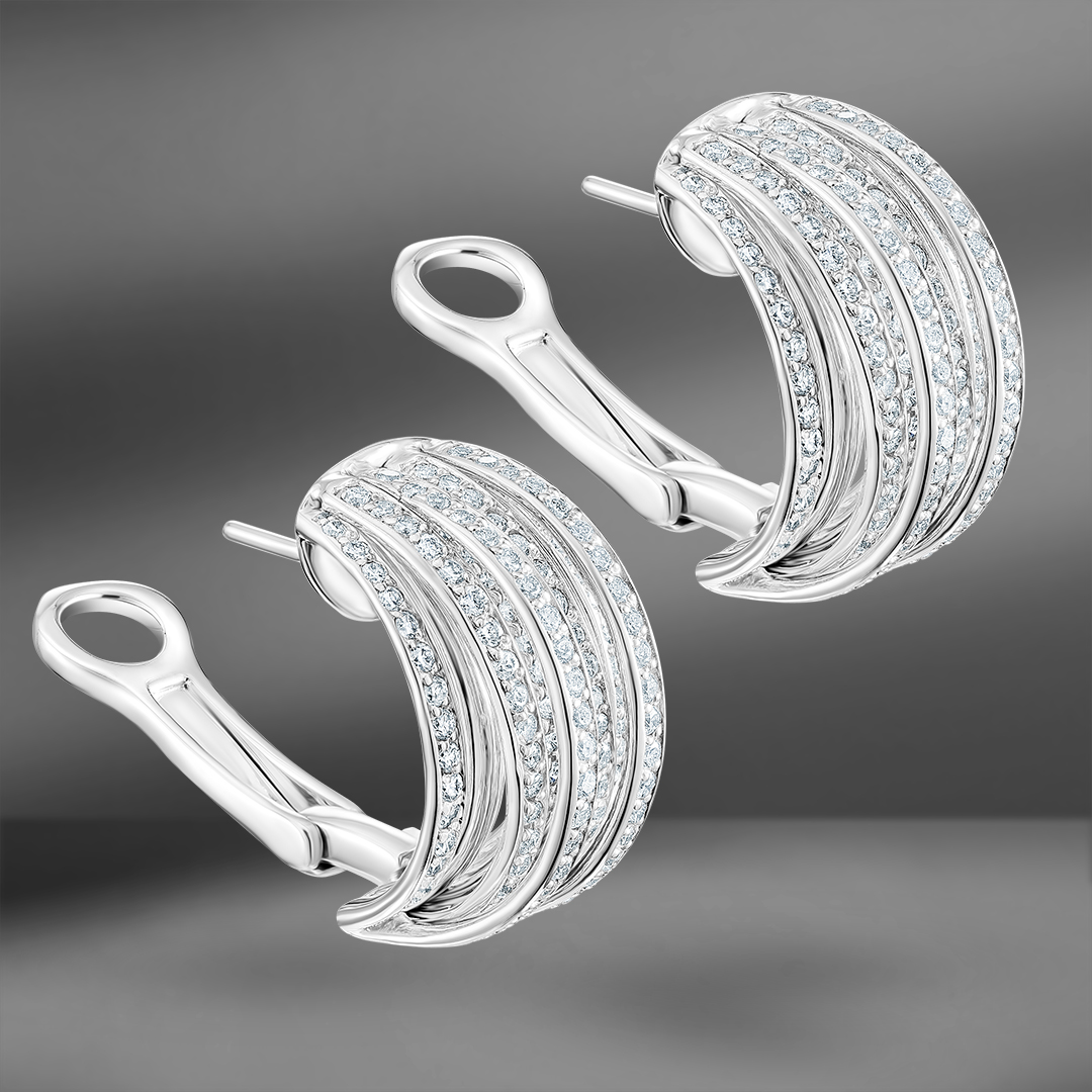 продажа Золотые серьги с бриллиантами 2.21 Ct в салоне «Emporium Gold»