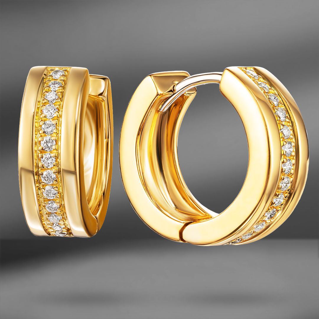 продажа Золотые серьги с бриллиантами Raima в салоне «Emporium Gold»
