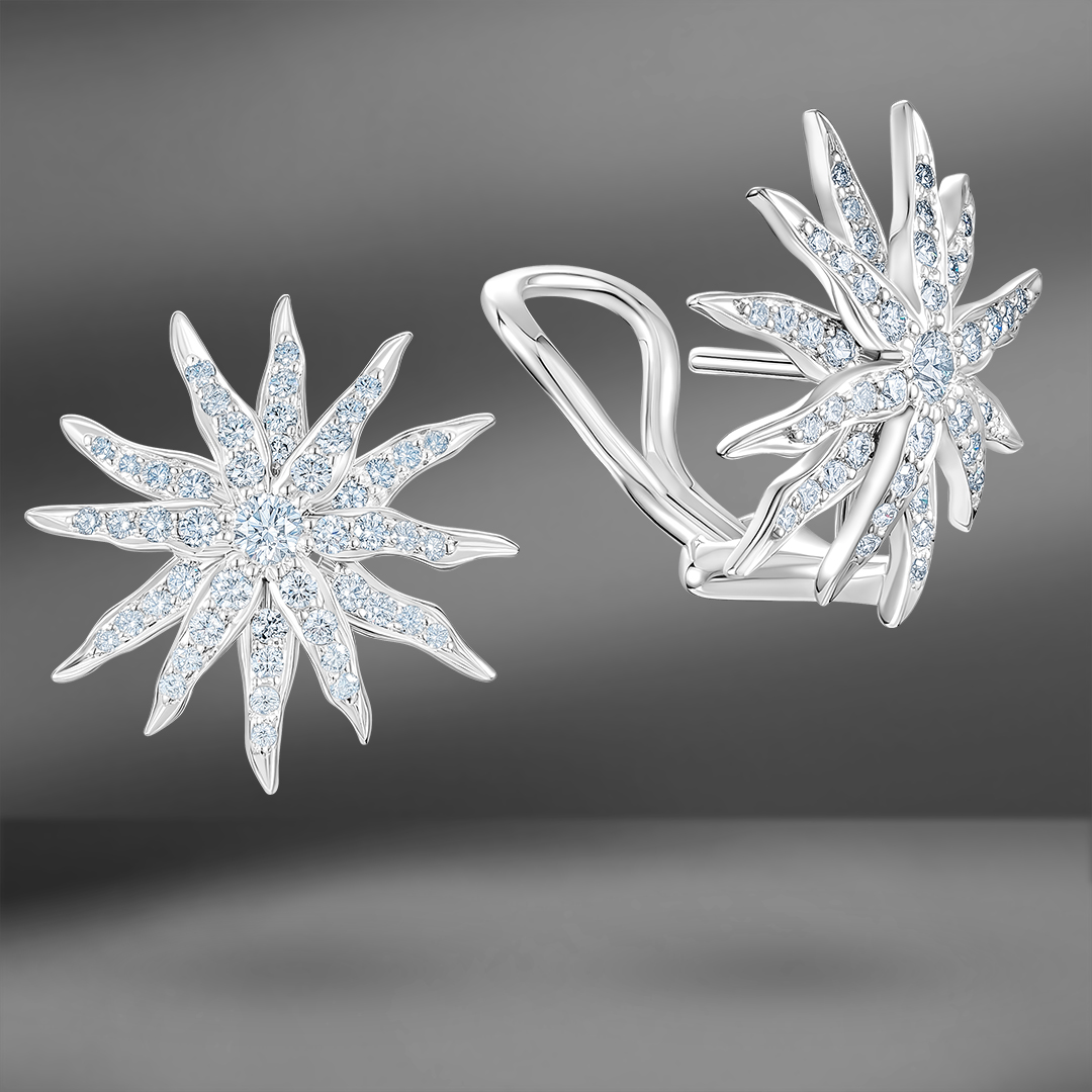 продажа Серьги из платины Tiffany & Co. Sunburst в салоне «Emporium Gold»