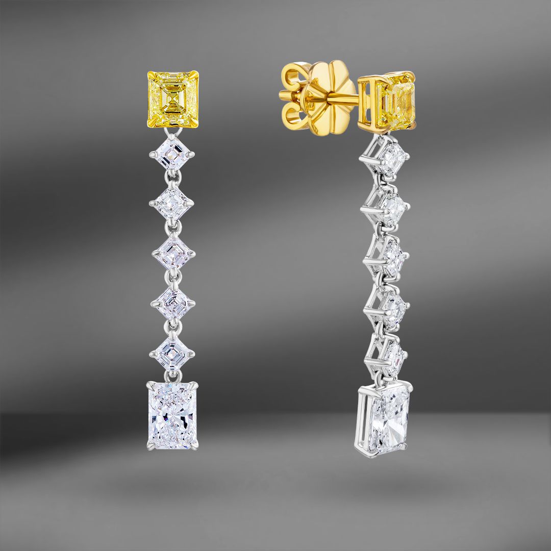 продажа Золотые серьги Fancy с бриллиантами 3.10Ct в салоне «Emporium Gold»