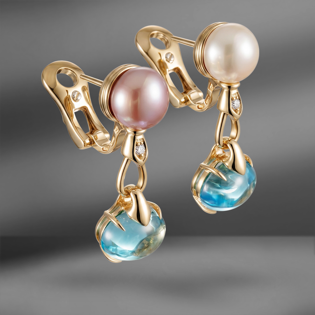 продажа Золотые серьги Bvlgari Allegra с топазом в салоне «Emporium Gold»