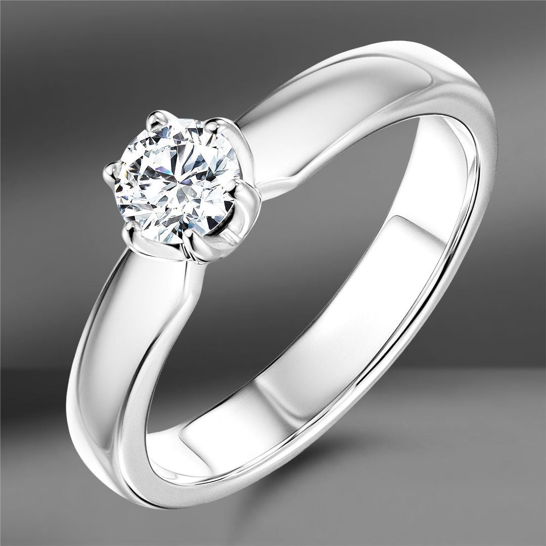 Золотое кольцо с бриллиантом 0.31 Ct