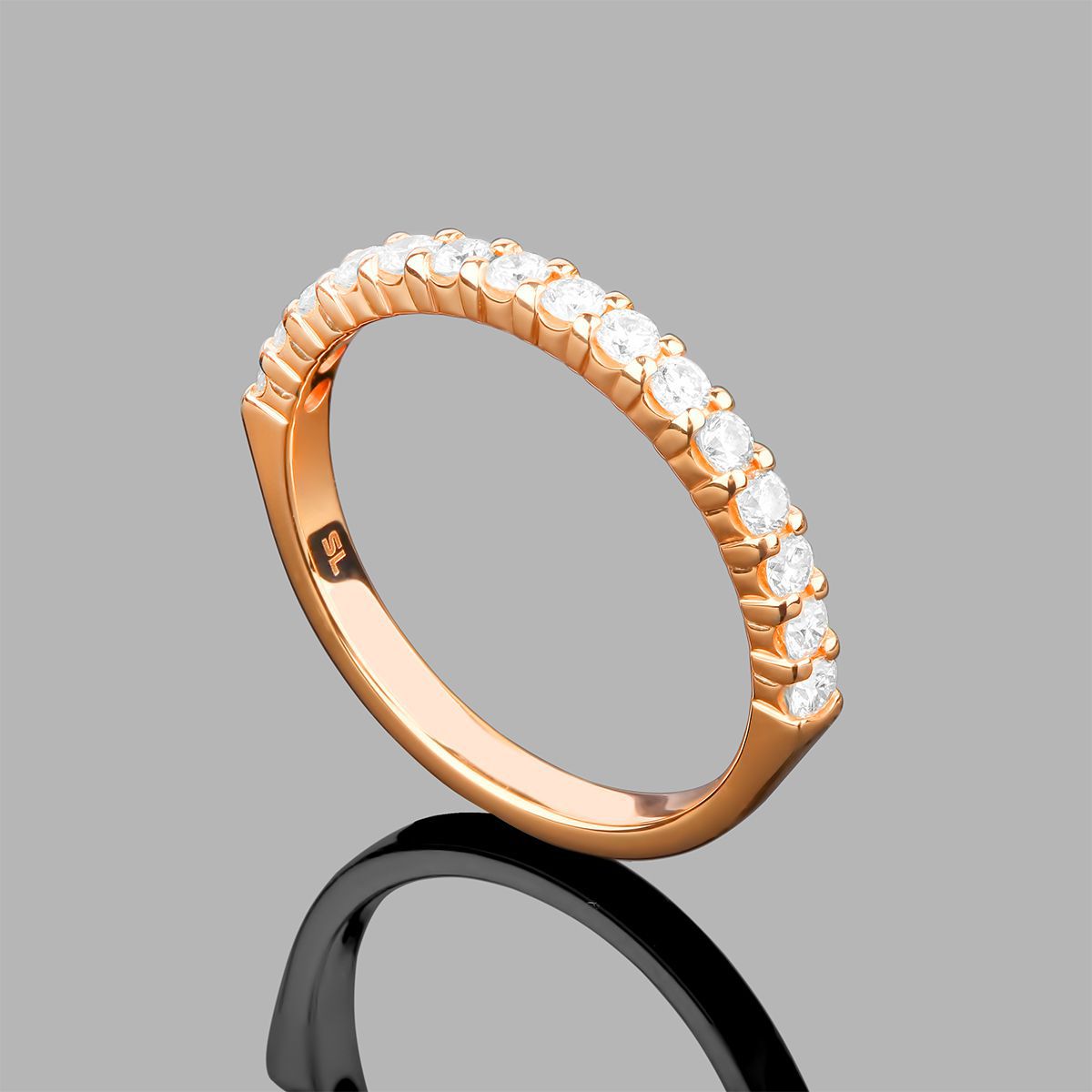 Золотое кольцо дорожка с бриллиантами 0.41Ct