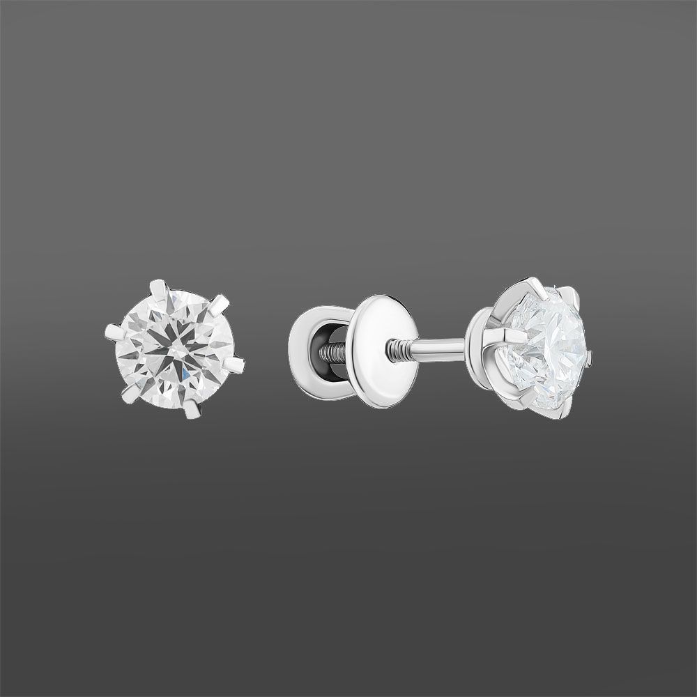 Золотые пусеты с бриллиантами 2.13Ct