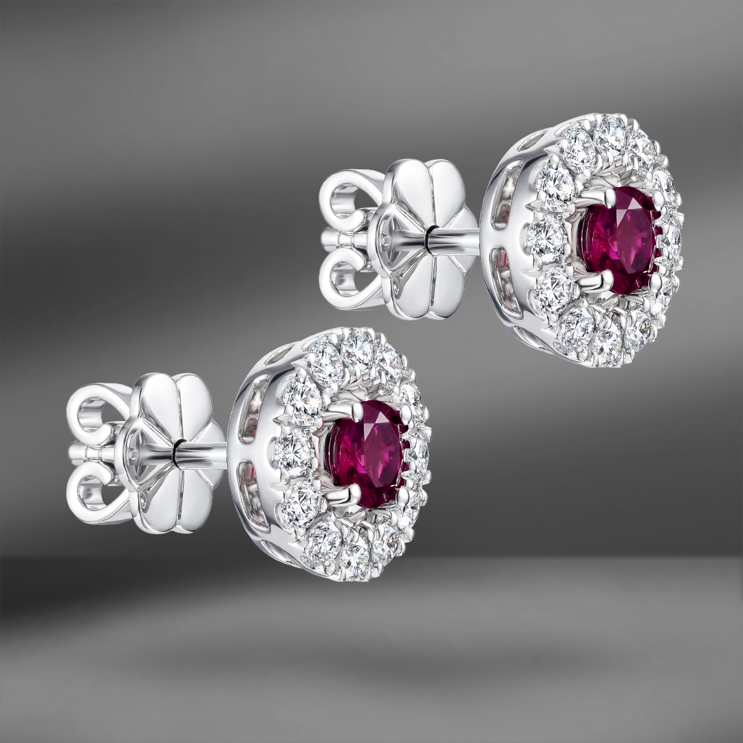 продажа Золотые серьги Vettore с гранатами и бриллиантами в салоне «Emporium Gold»