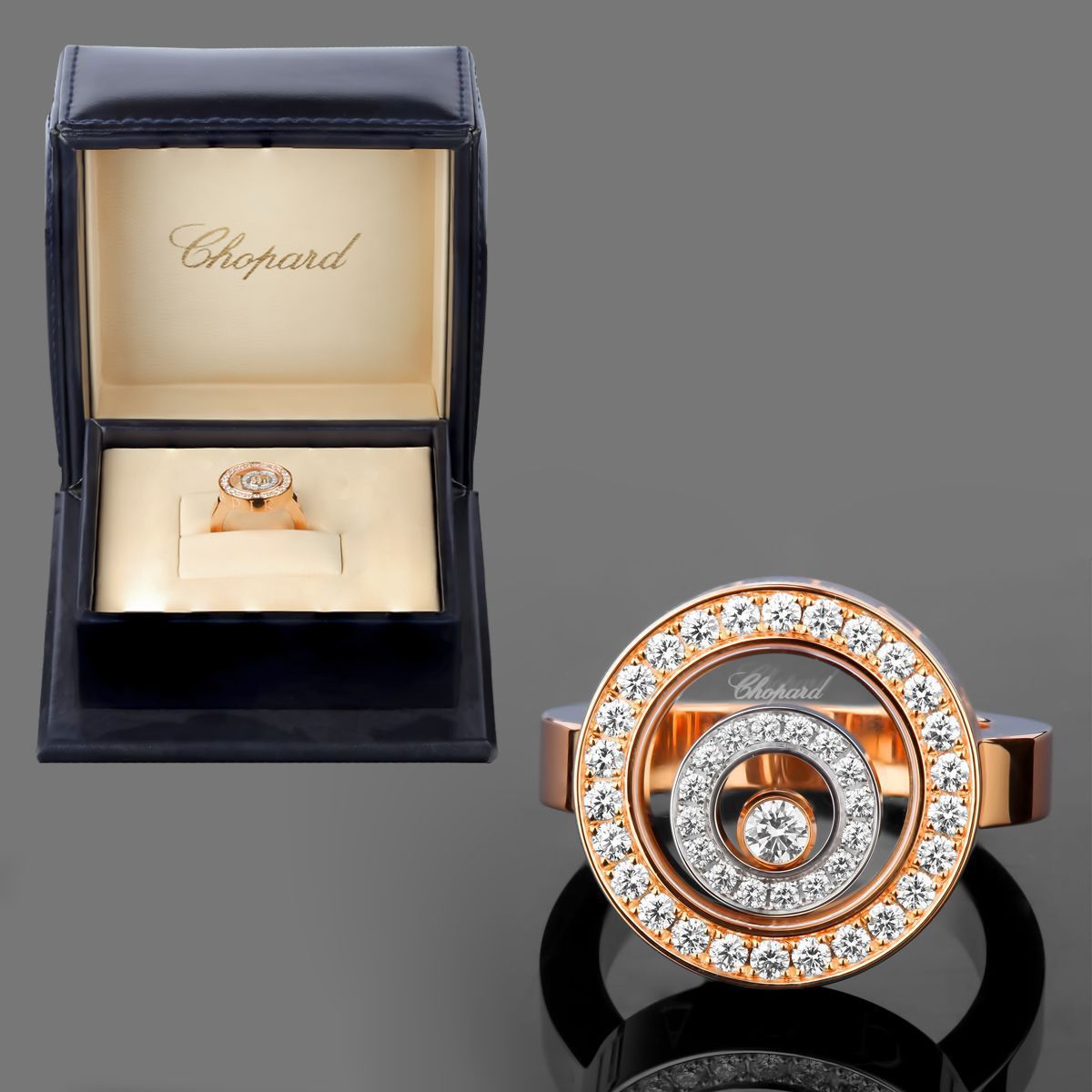 Золотое кольцо с бриллиантами Chopard Happy Diamonds Spirit