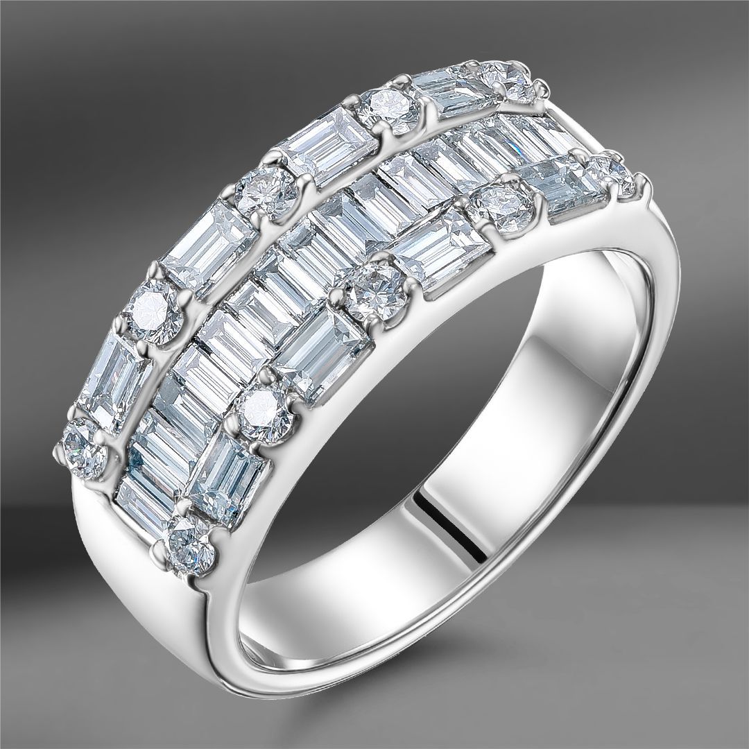 Золотое кольцо с бриллиантами 1.45 Ct