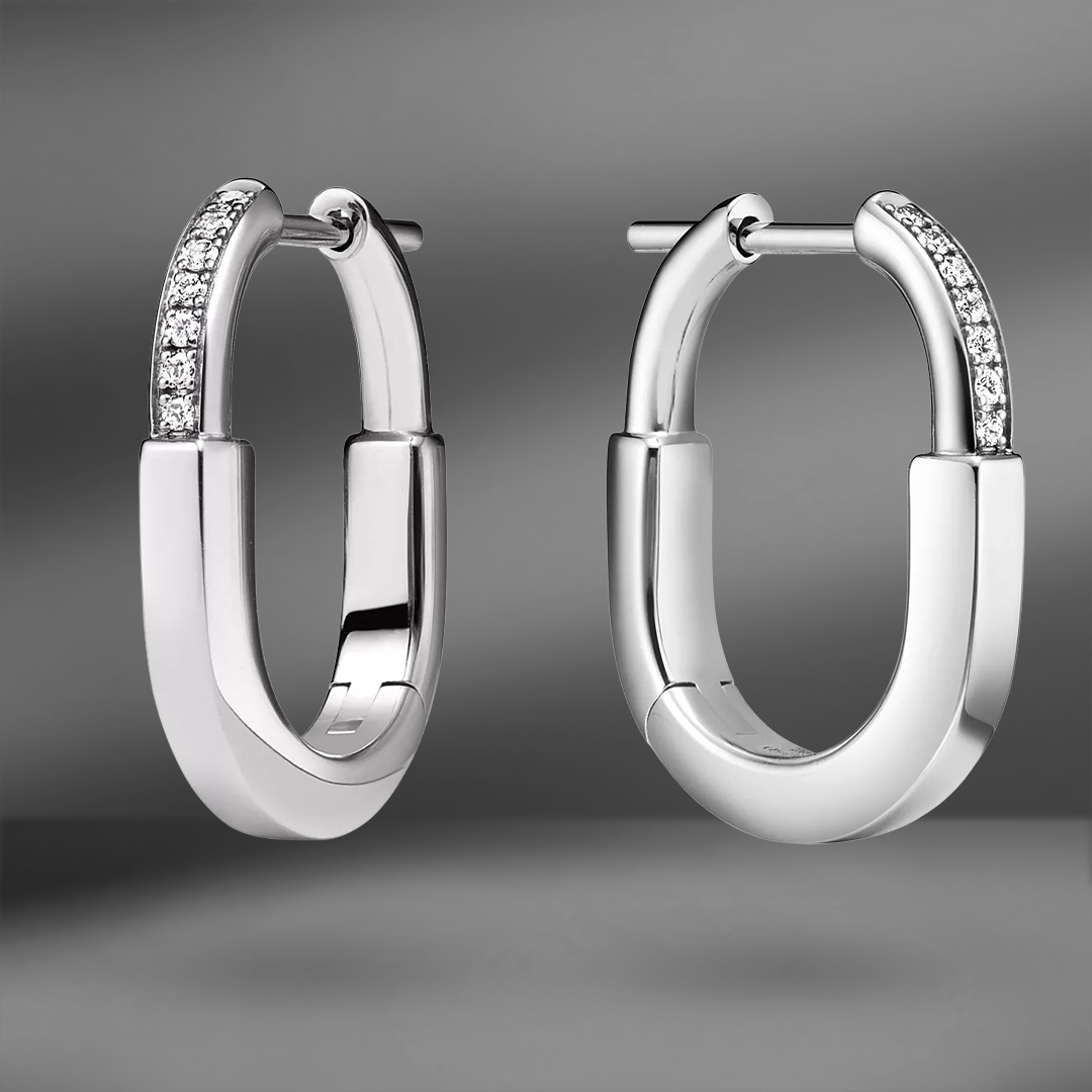 продажа Золотые серьги с бриллиантами Lock в салоне «Emporium Gold»