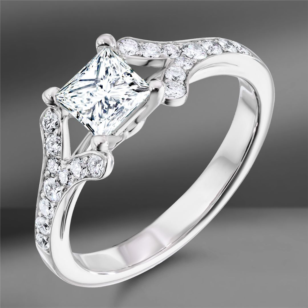 Золотое кольцо с бриллиантами 1.18Ct Size 53