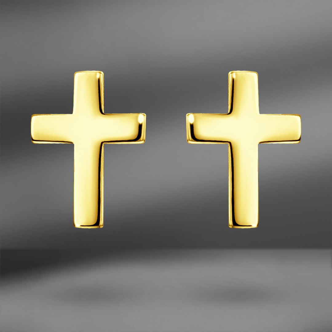 Серьги Cross из жёлтого золота
