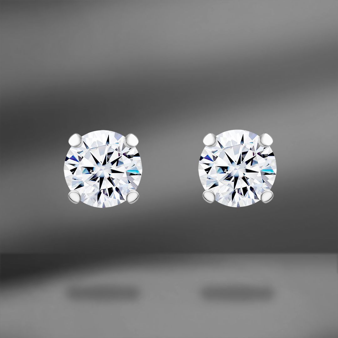 Пусеты из белого золота с бриллиантами 1.8Ct GIA