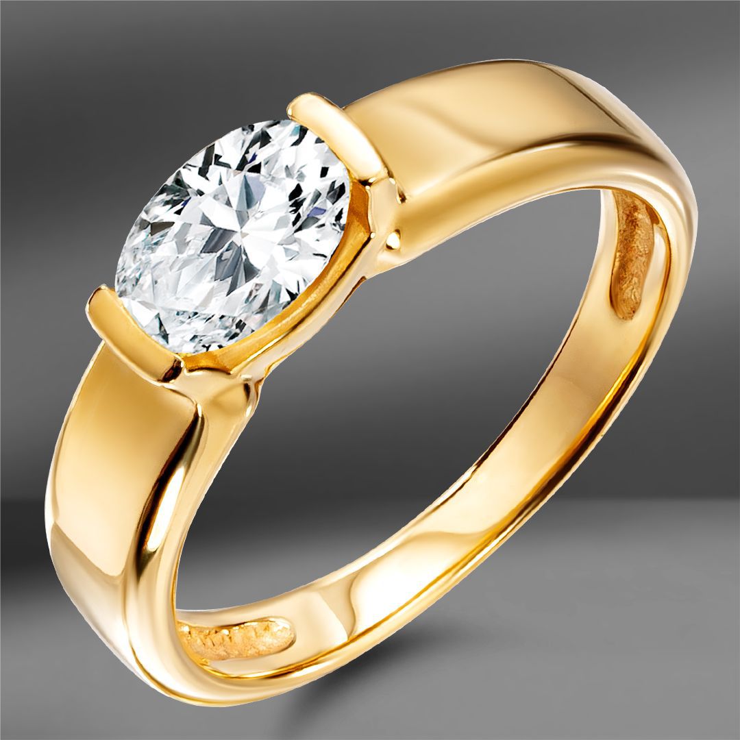 Золотое кольцо с бриллиантом 0.63Ct