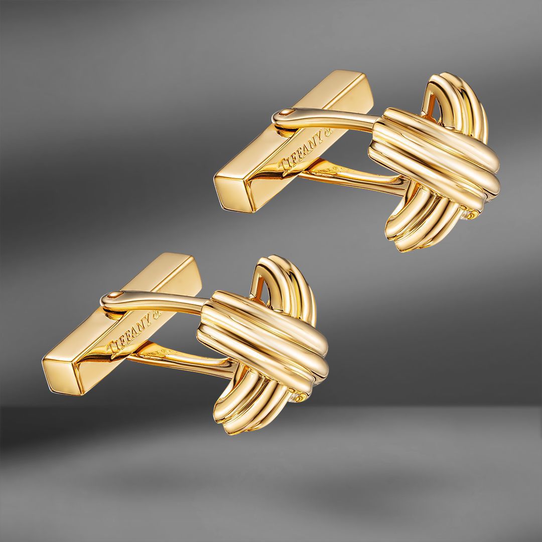 продажа Золотые запонки Tiffany & Co. коллекции Cross в салоне «Emporium Gold»