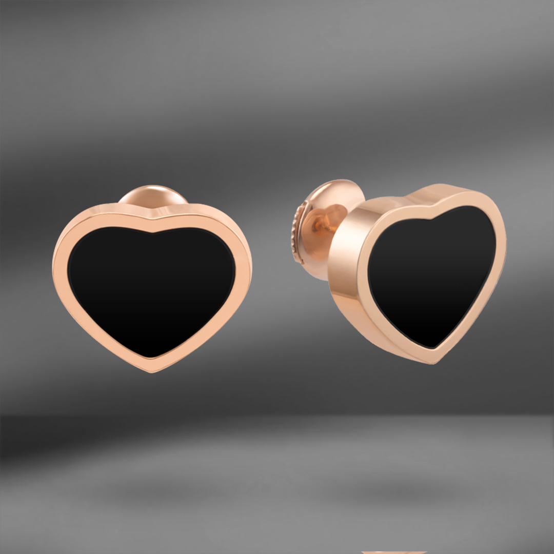 продажа Золотые серьги с ониксом Chopard Happy Hearts в салоне «Emporium Gold»
