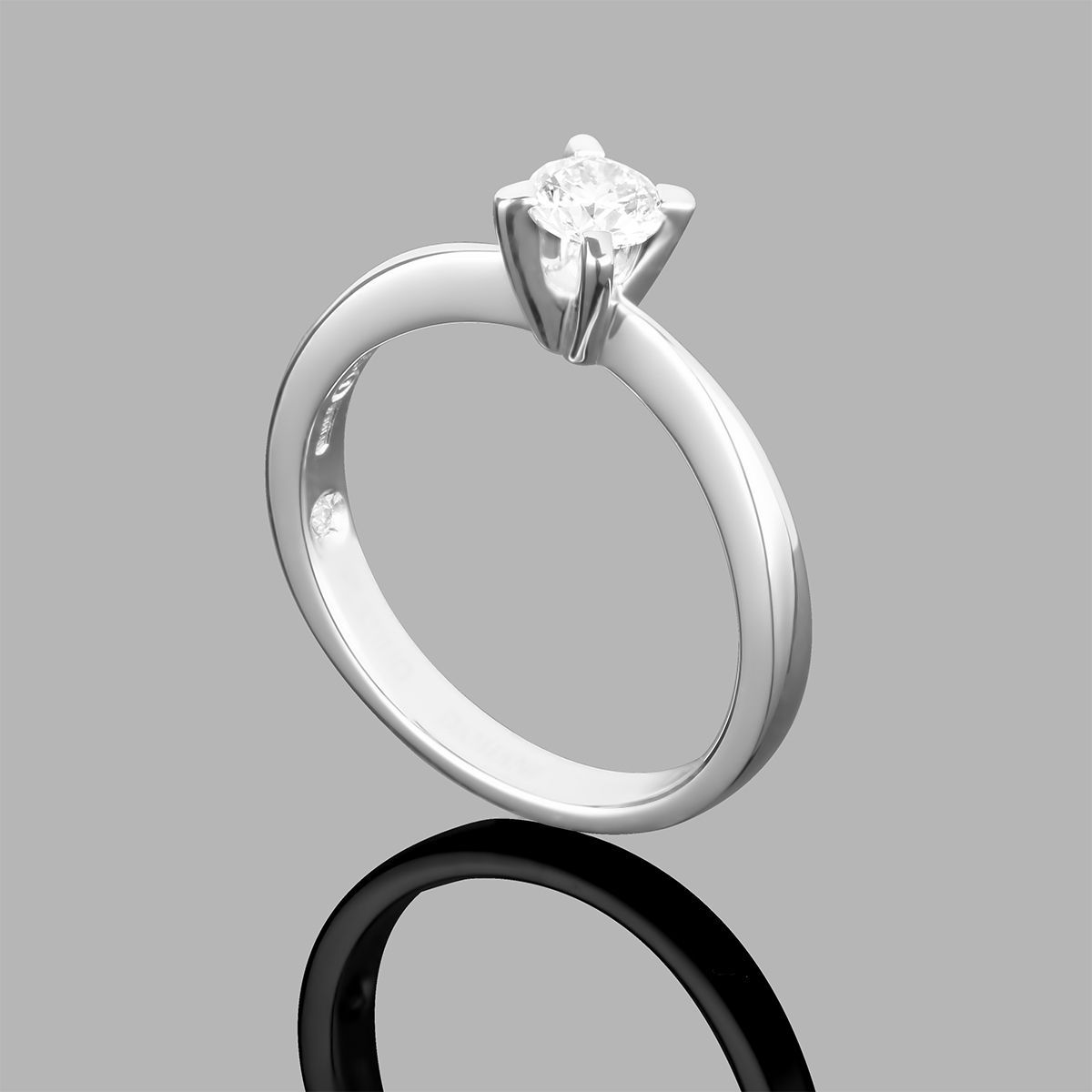 Платиновое кольцо Damiani с бриллиантом 0.31Ct
