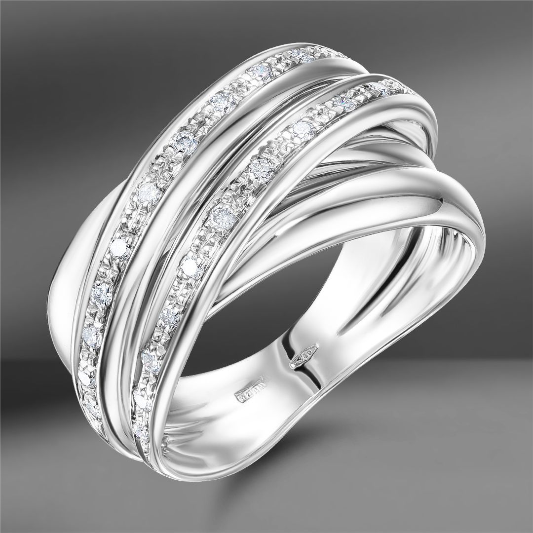 Золотое кольцо с бриллиантами 0.29 Ct  (Eu 58)