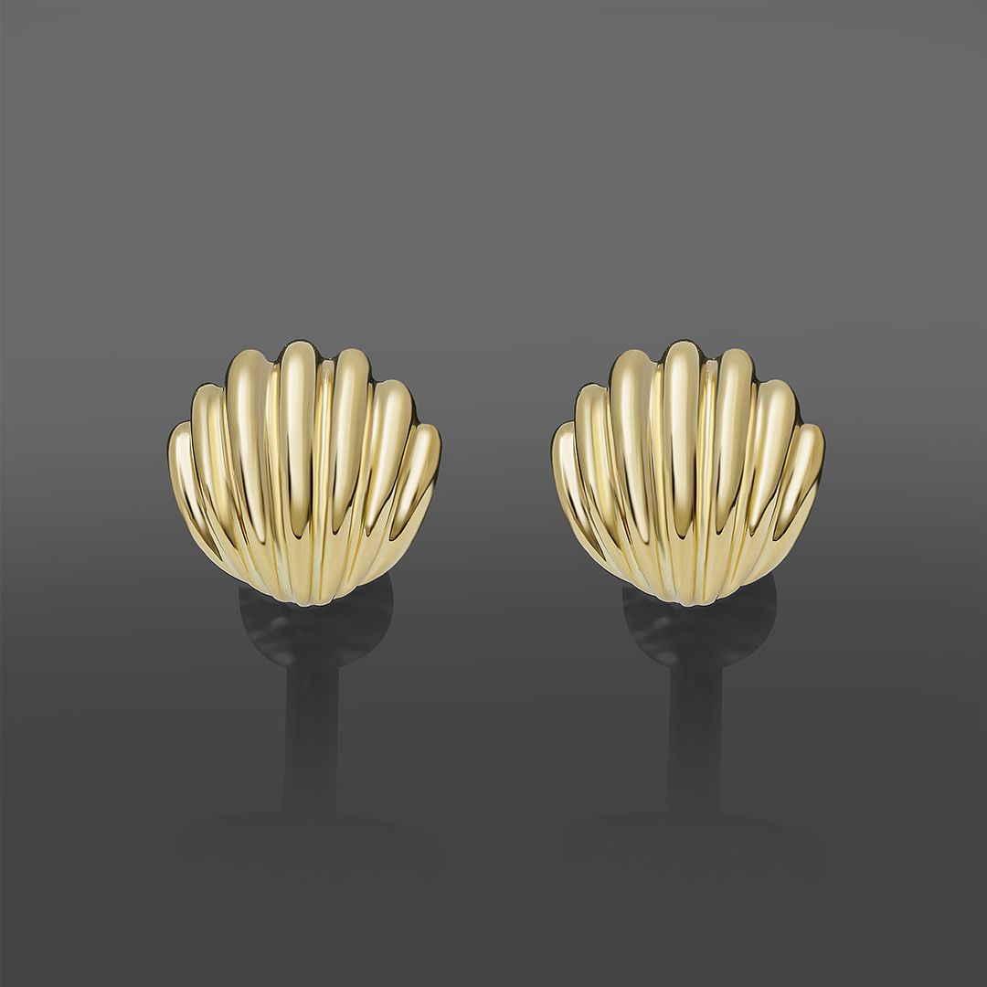 Золотые запонки Tiffany & Co. Scalloped Shell