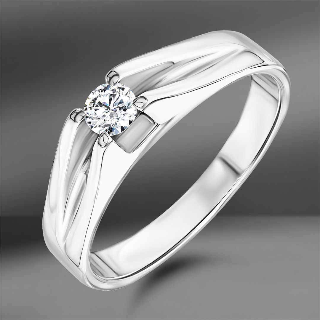 Золотое кольцо с бриллиантом 0.16 Ct