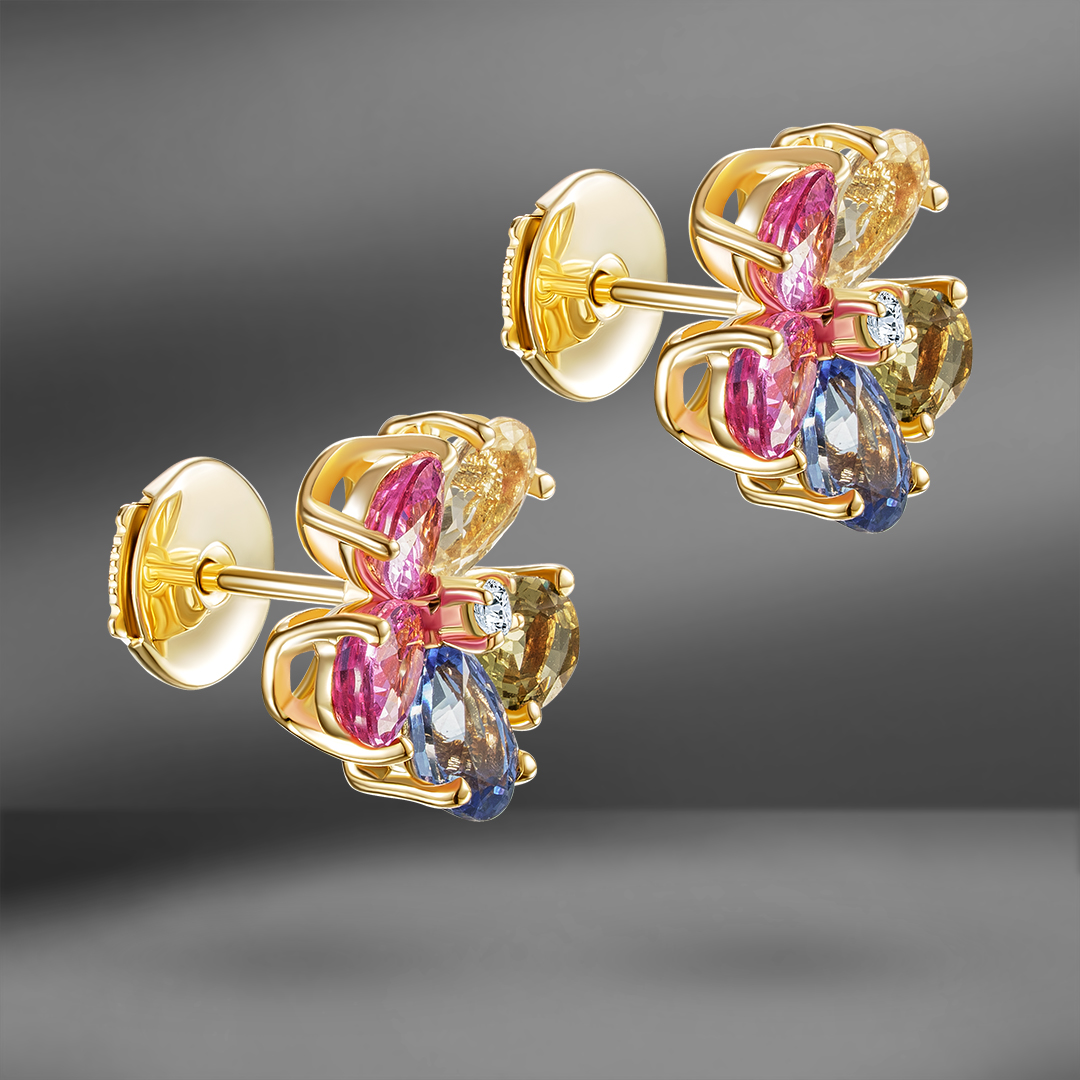 продажа Золотые серьги с сапфирами Bvlgari Flower в салоне «Emporium Gold»