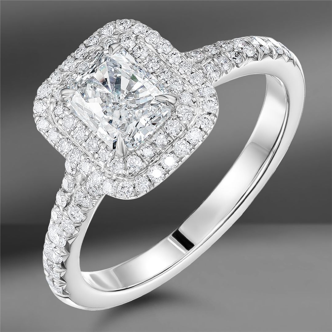 Золотое кольцо с бриллиантами 1.19 Ct GIA