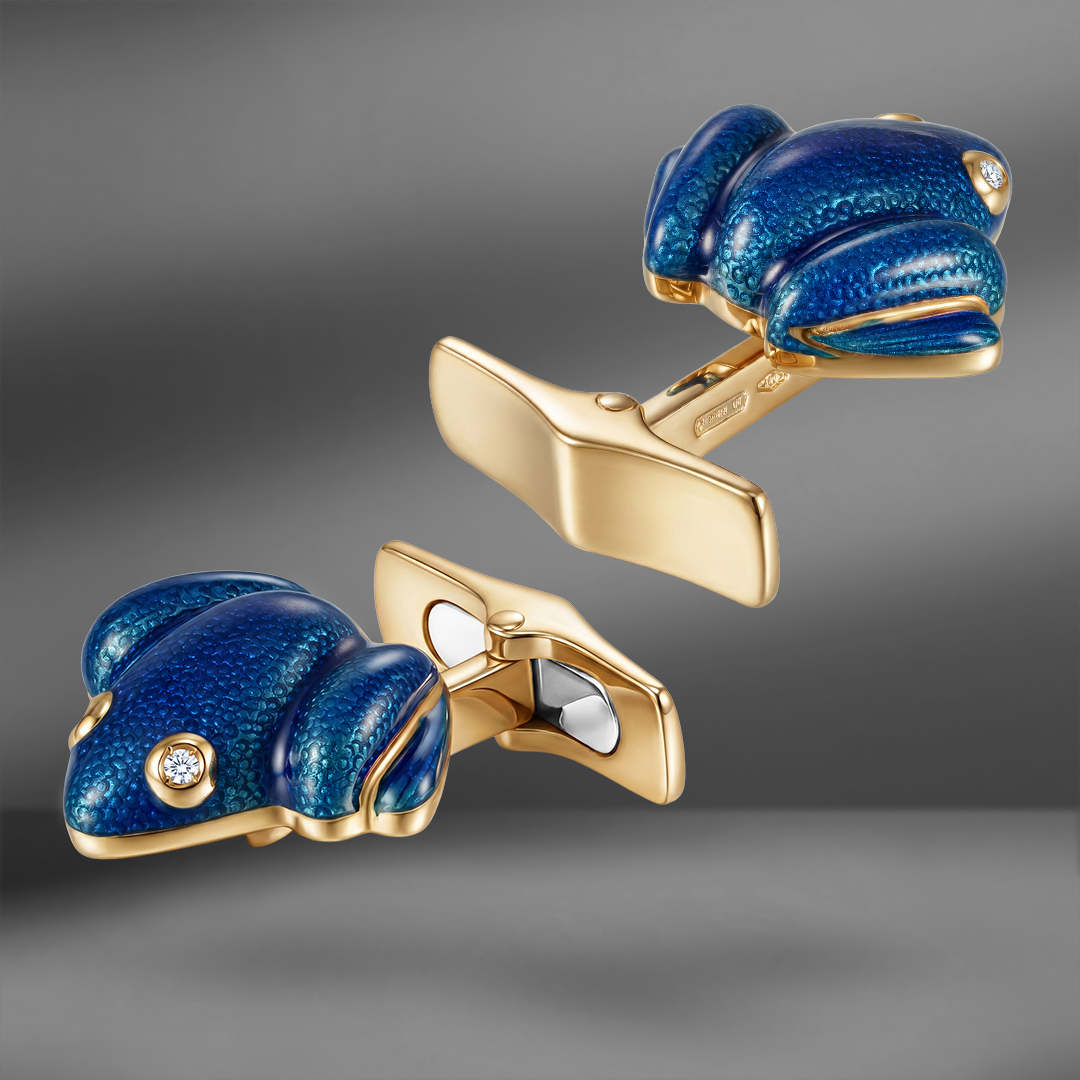 продажа Золотые запонки с эмалью Made in Italy в салоне «Emporium Gold»