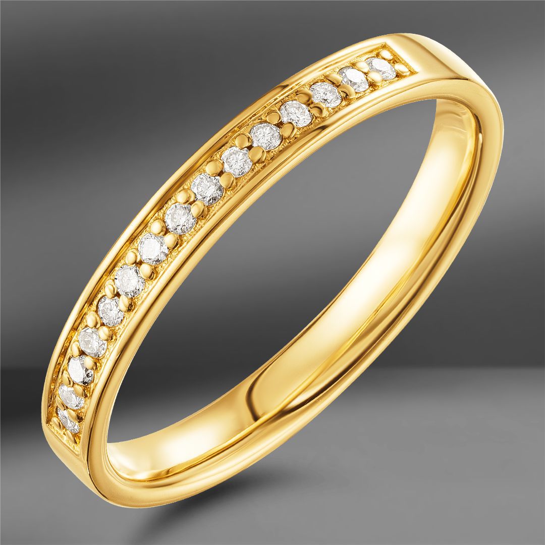 Золотое кольцо с бриллиантами 0.10 Ct