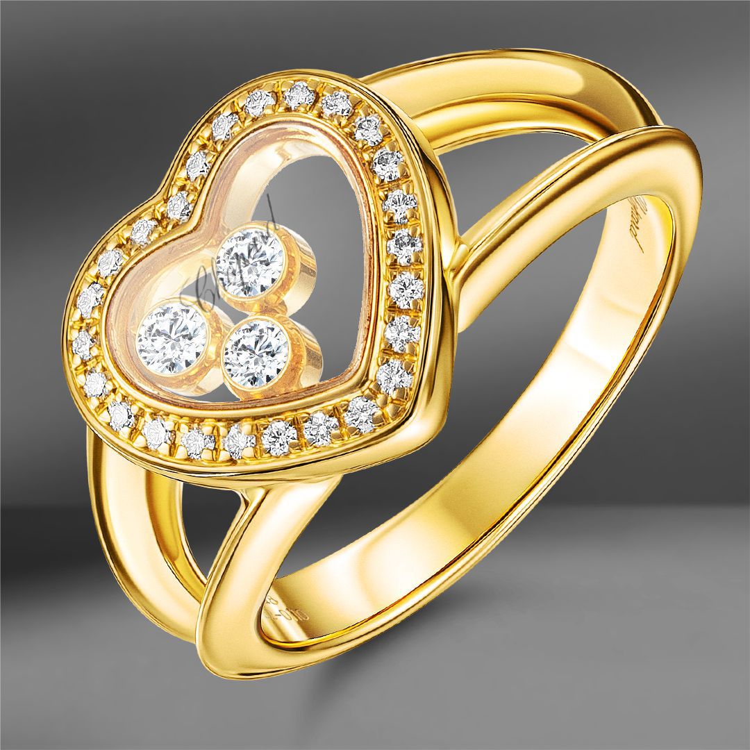Золотое кольцо Chopard Happy Diamonds Heart 0.27 Ct