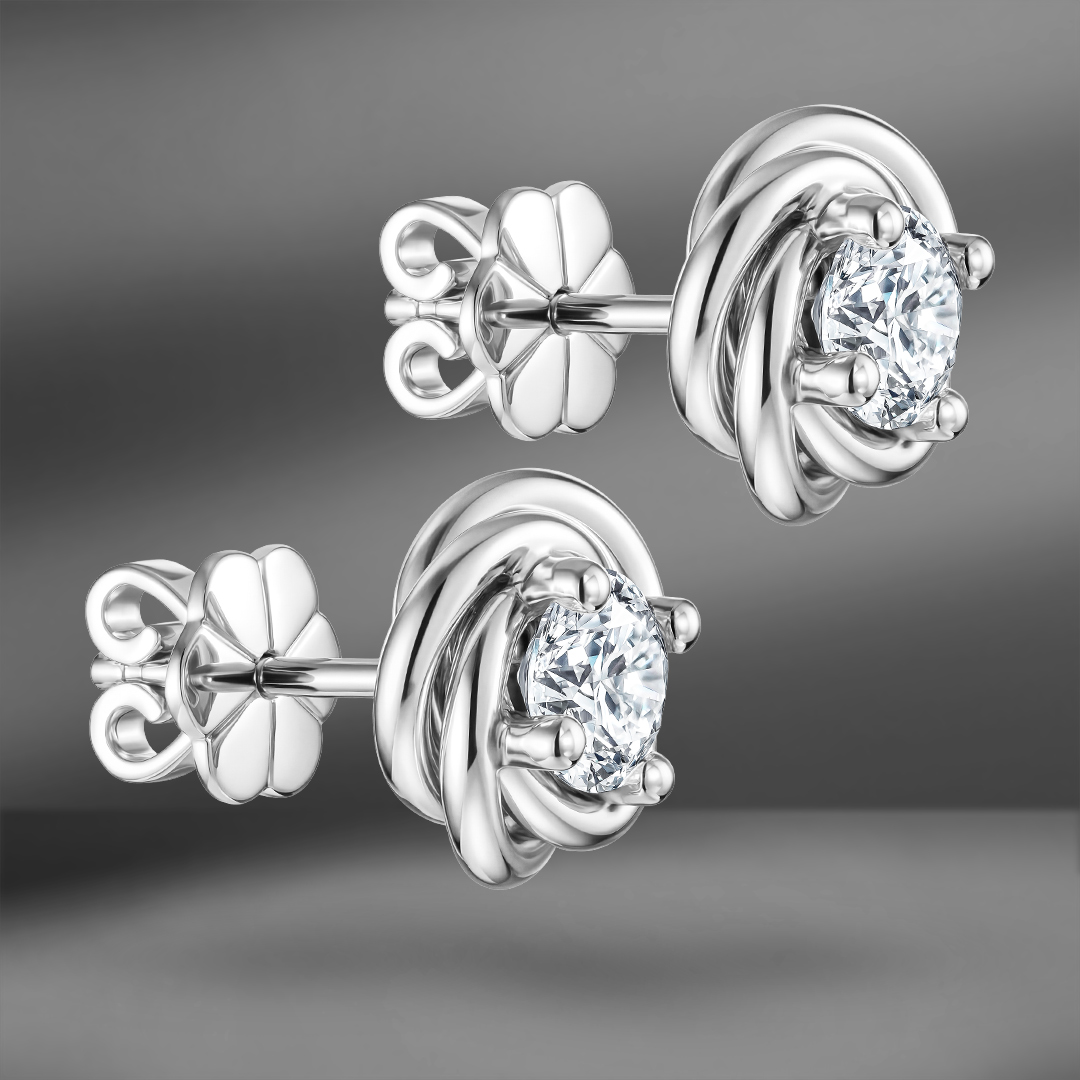 продажа Золотые серьги Vettore Knot с бриллиантами 1.10 Ct в салоне «Emporium Gold»