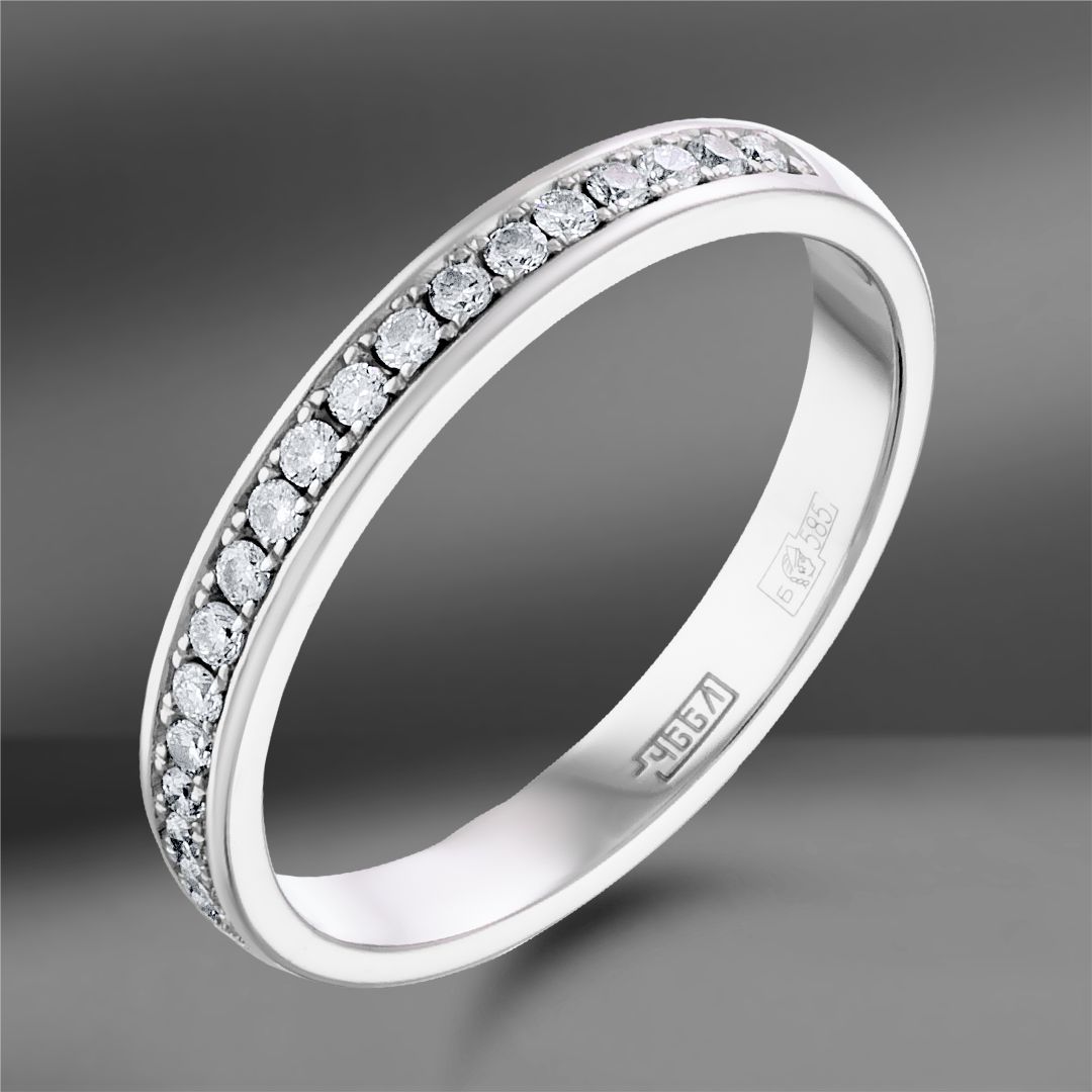 Золотое кольцо Track с бриллиантами 0.15Ct