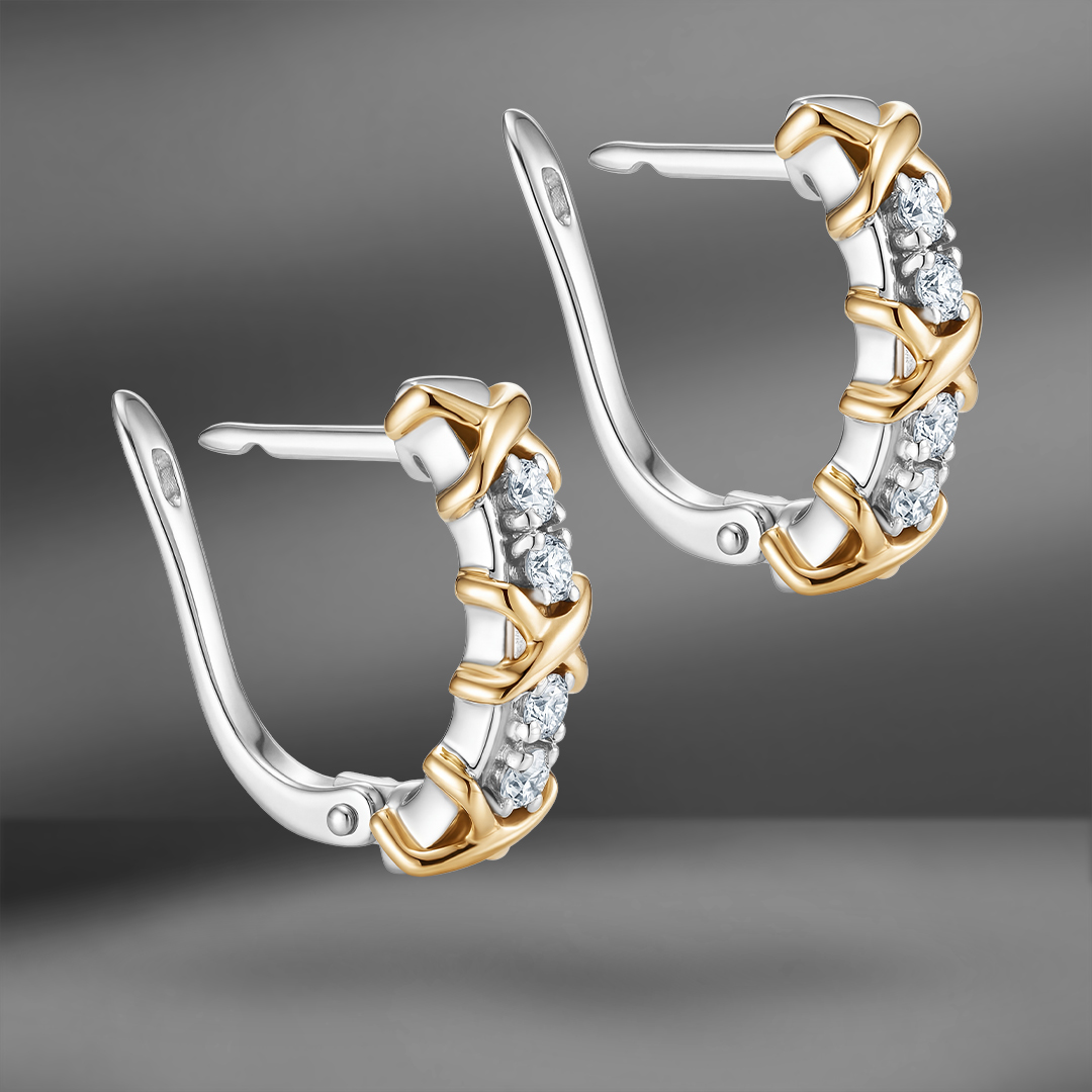 продажа Серьги Emporium Gold из комбинированного золота с бриллиантами 0.44 Ct в салоне «Emporium Gold»