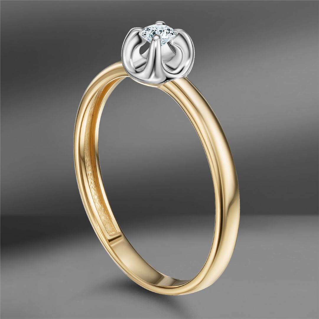 продажа Золотое кольцо с бриллиантом 0.05 Ct в салоне «Emporium Gold»