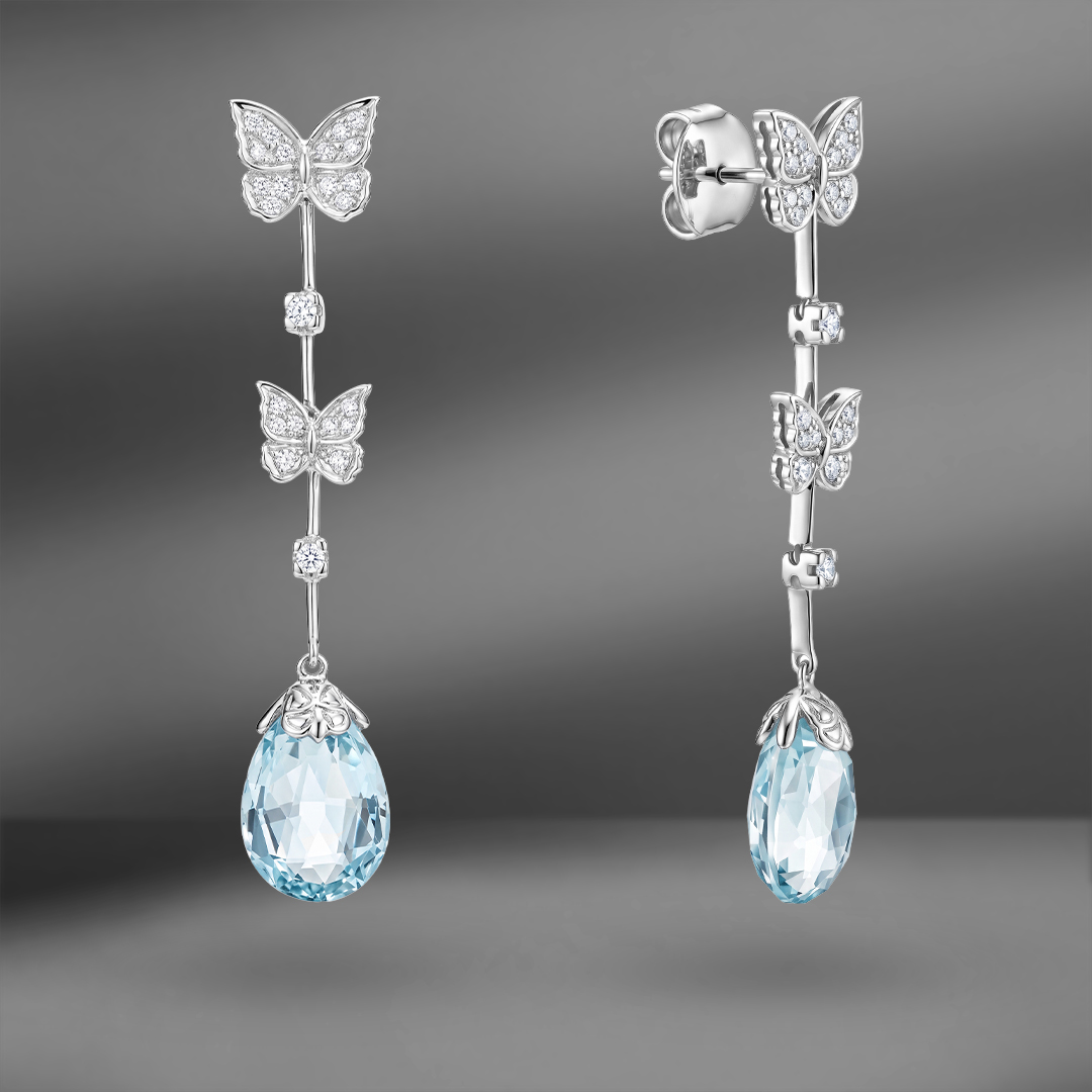 продажа Золотые серьги Carrera y Carrera Baile de Mariposas с топазами в салоне «Emporium Gold»