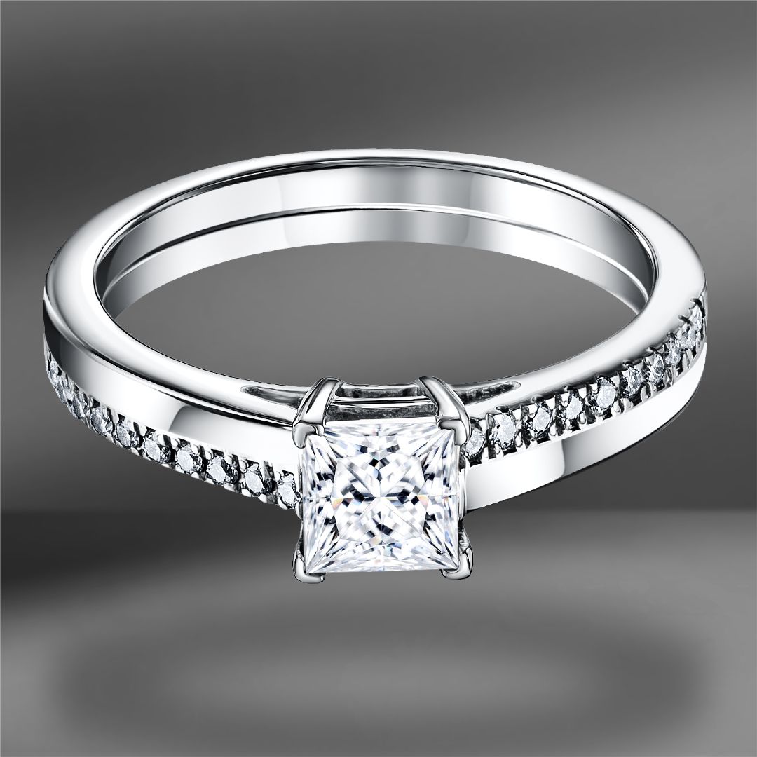 продажа Золотое кольцо Princess с бриллиантами 0.88 Ct в салоне «Emporium Gold»