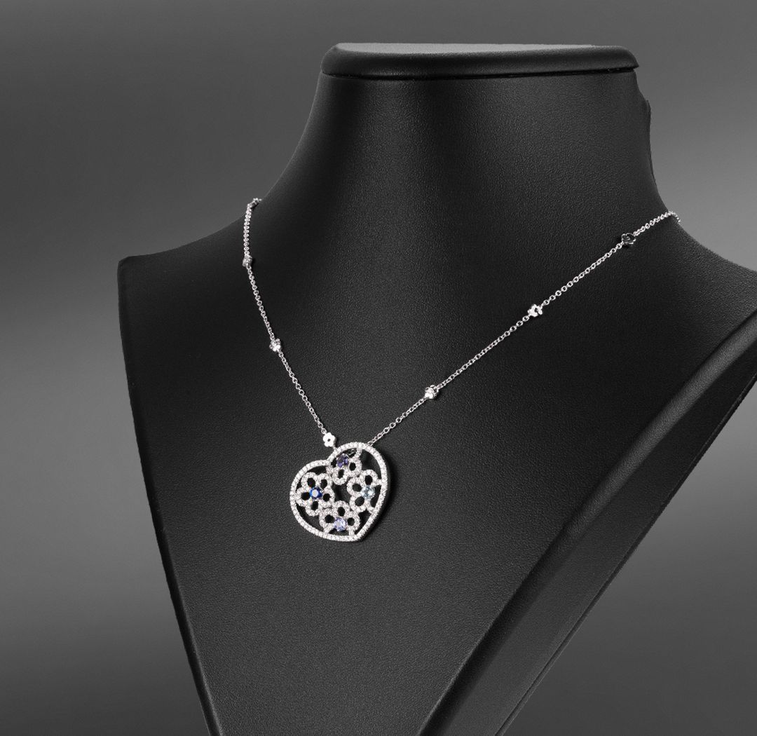 продажа Золотое колье Made in Italy с сапфиром, танзанитом, аквамарином  в салоне «Emporium Gold»