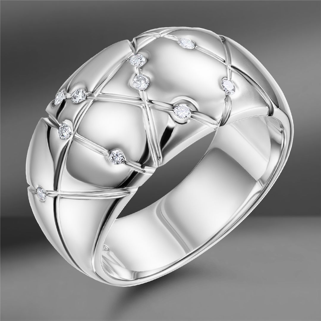 Золотое кольцо с бриллиантами 0.11 Ct