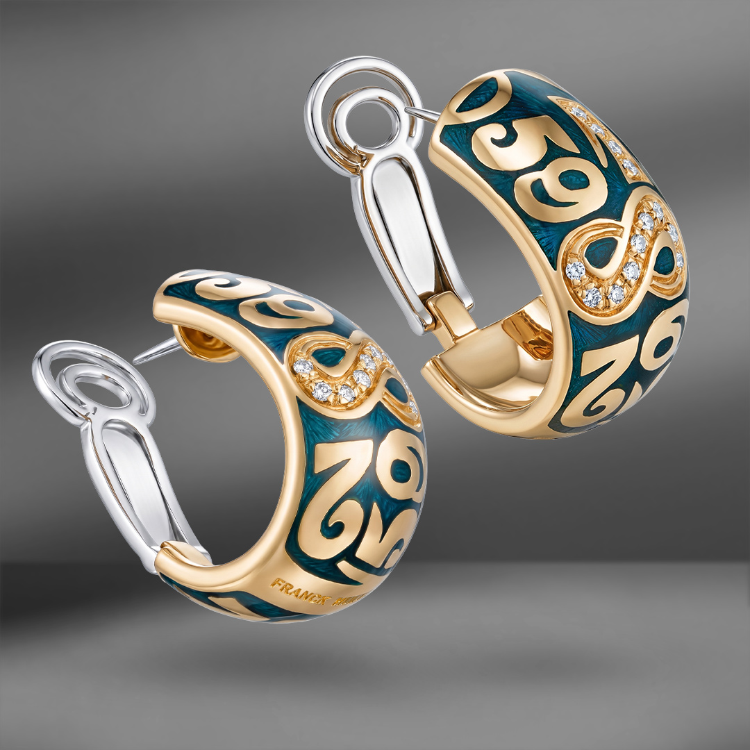 продажа Золотые серьги с эмалью Franck Muller Talisman в салоне «Emporium Gold»