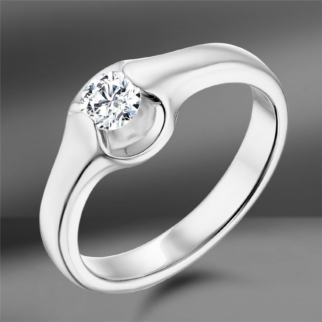 Золотое кольцо с бриллиантом 0.30Ct Size 52