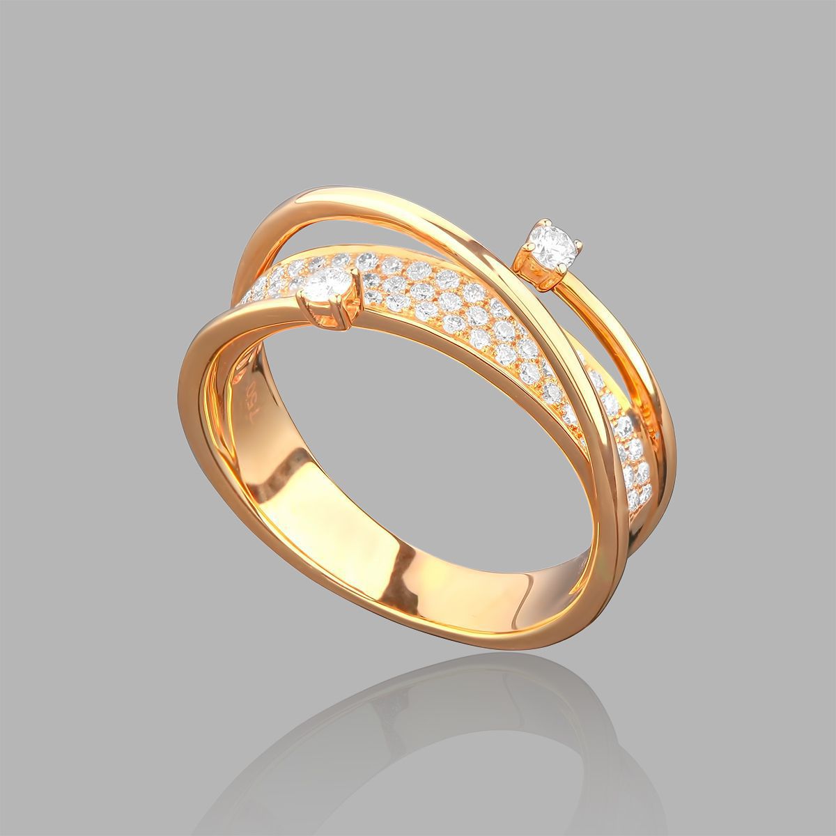 Золотое кольцо с бриллиантами 0.38Ct