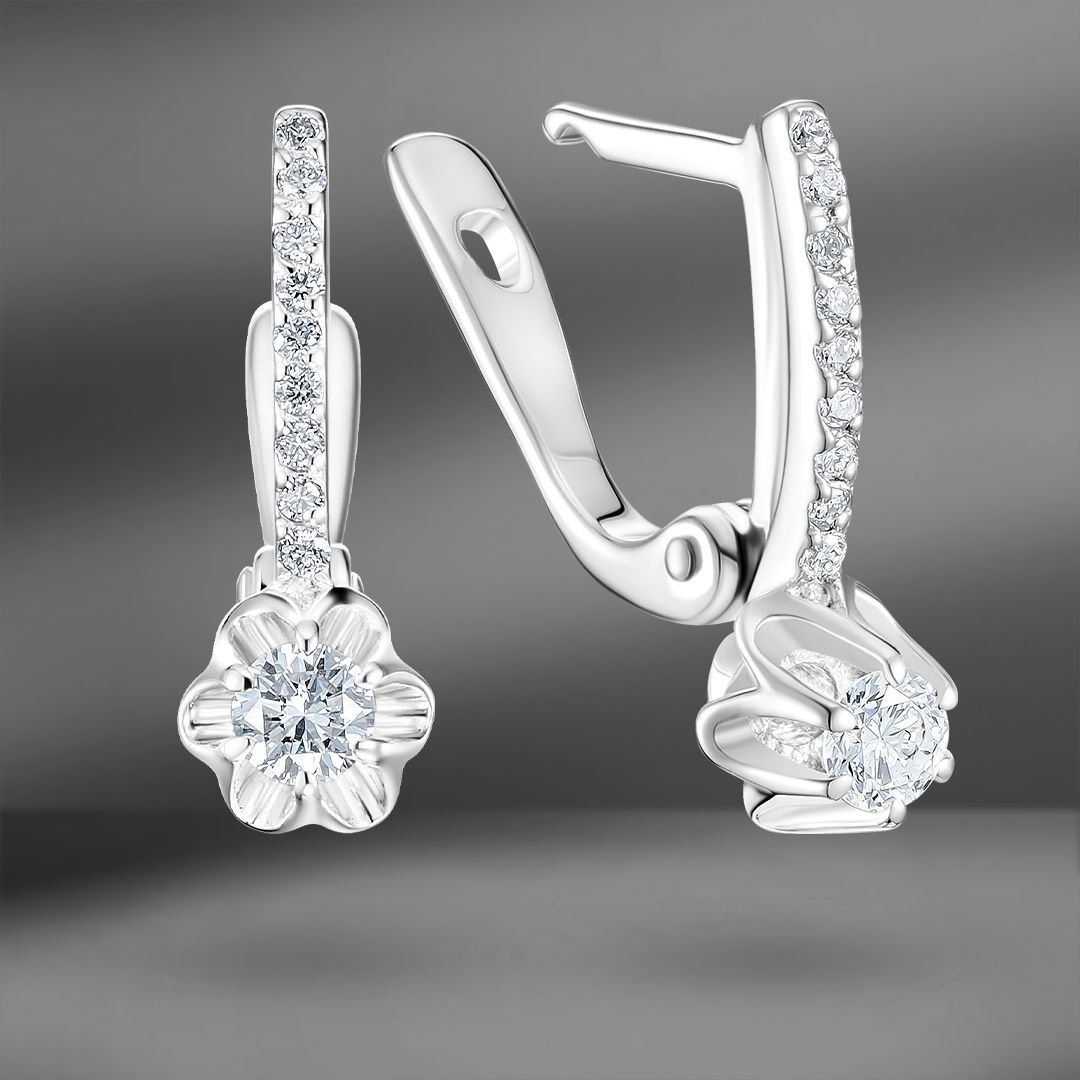 продажа Золотые серьги с бриллиантами 0.37 Ct в салоне «Emporium Gold»