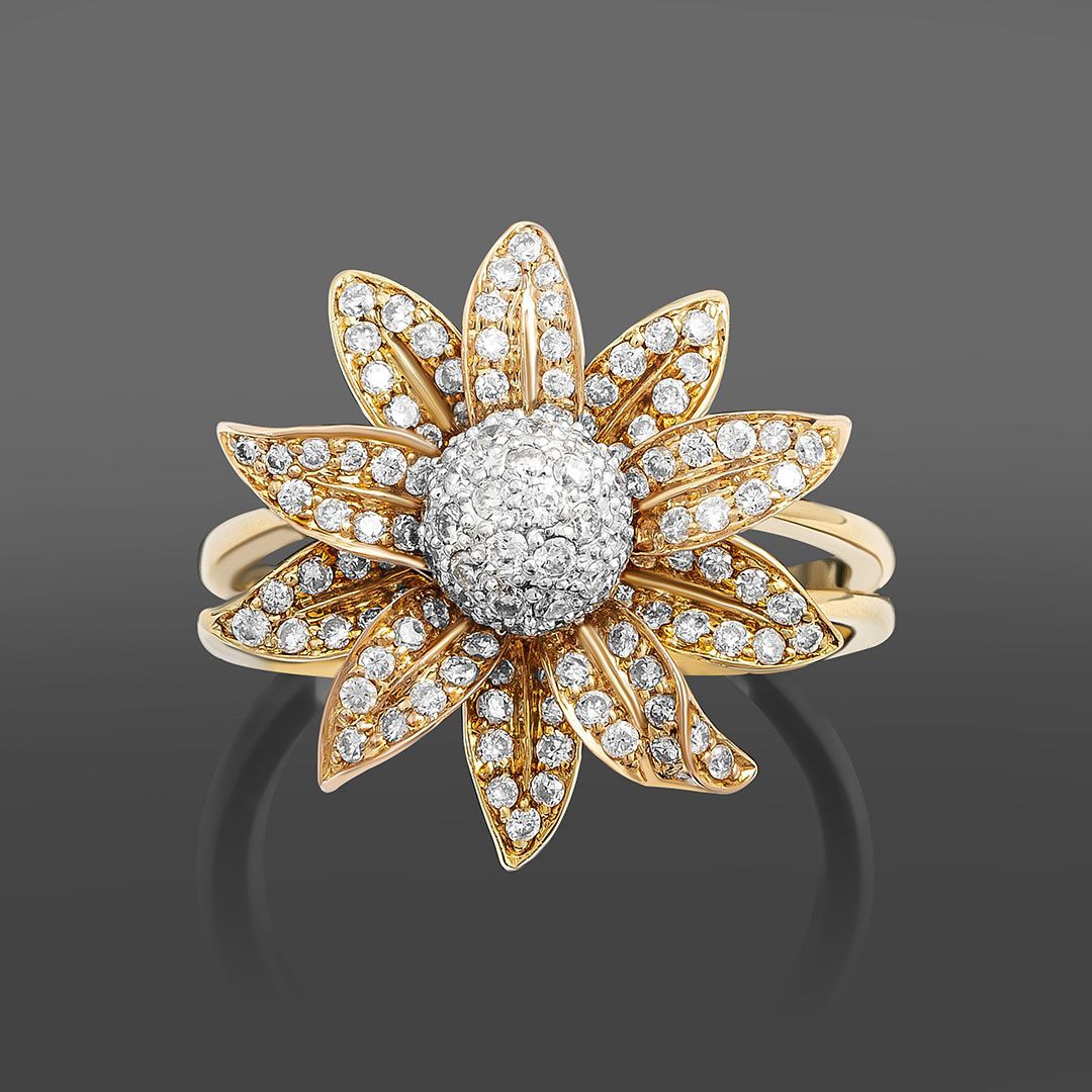 продажа Золотое кольцо Flower с бриллиантами 0.81Ct в салоне «Emporium Gold»