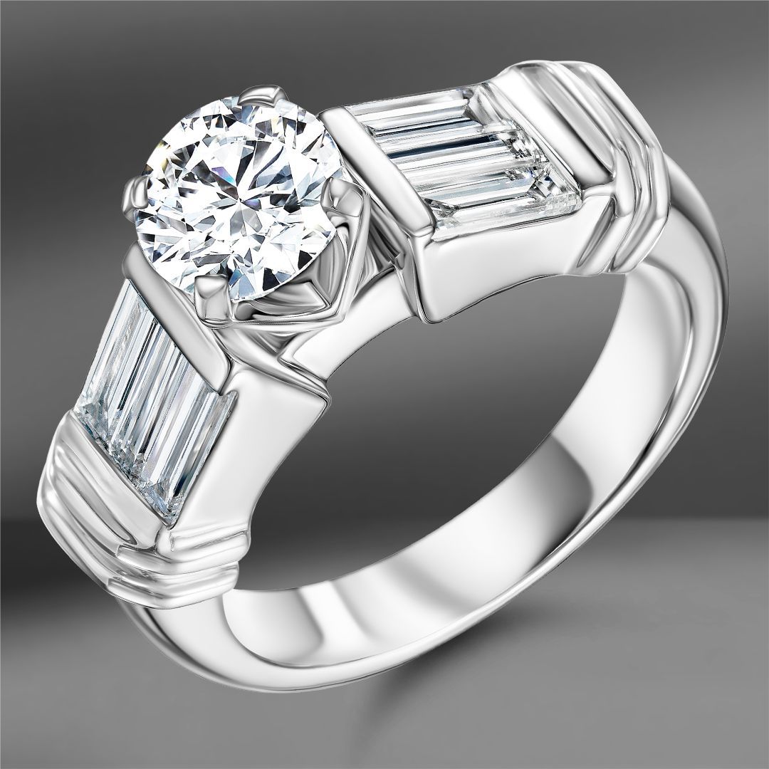 Золотое кольцо с бриллиантами 2.13Ct
