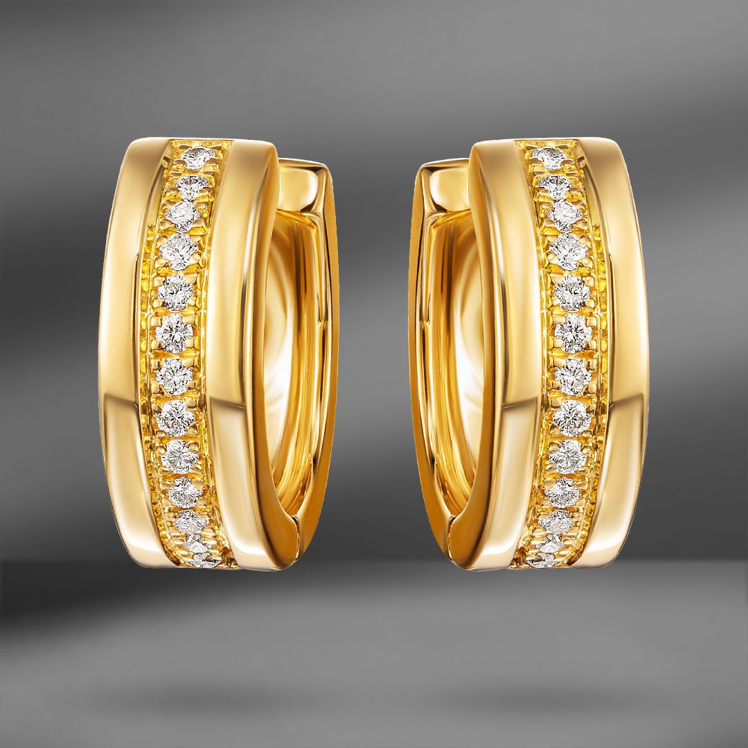 Золотые серьги с бриллиантами Raima
