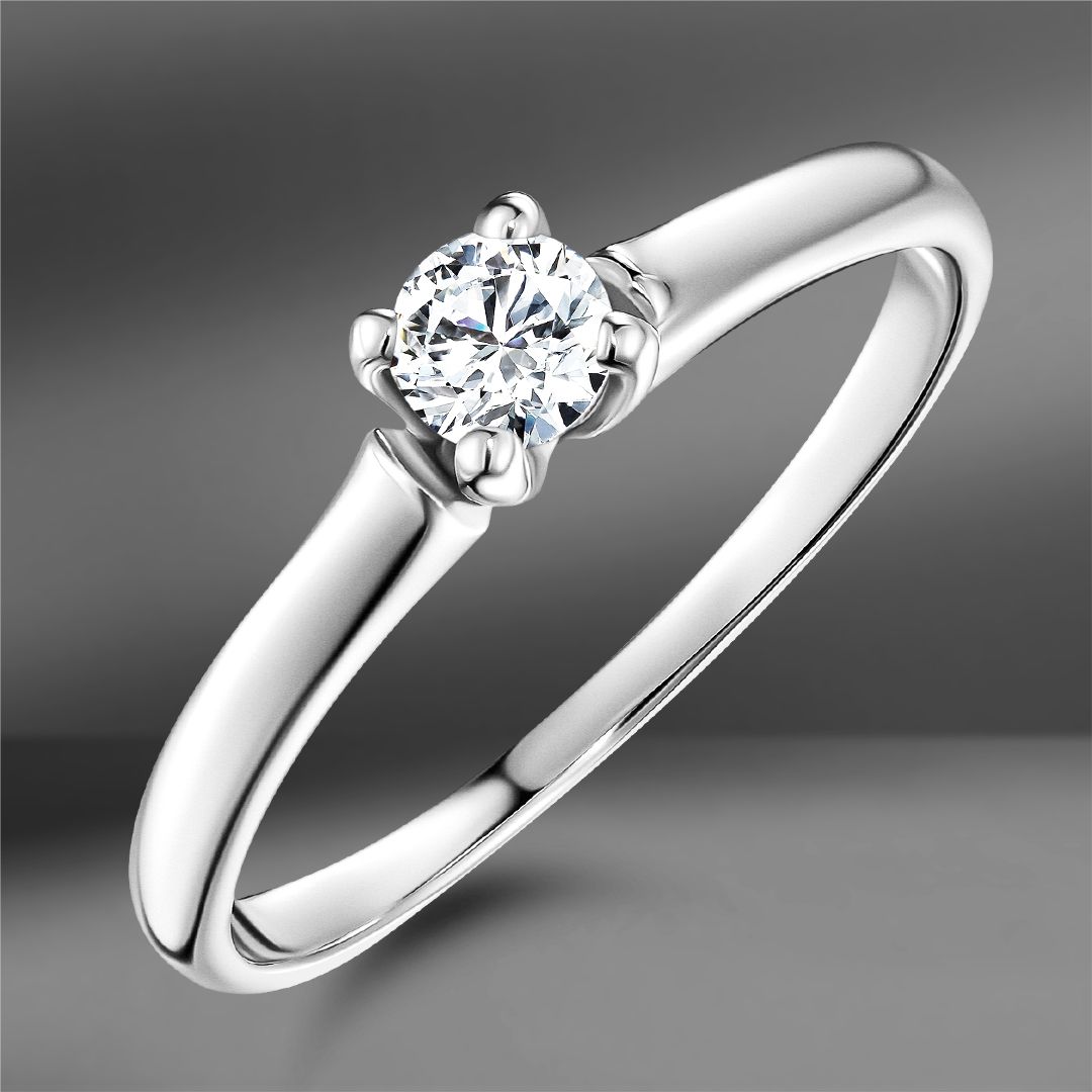 Золотое кольцо с бриллиантом 0.22 Ct