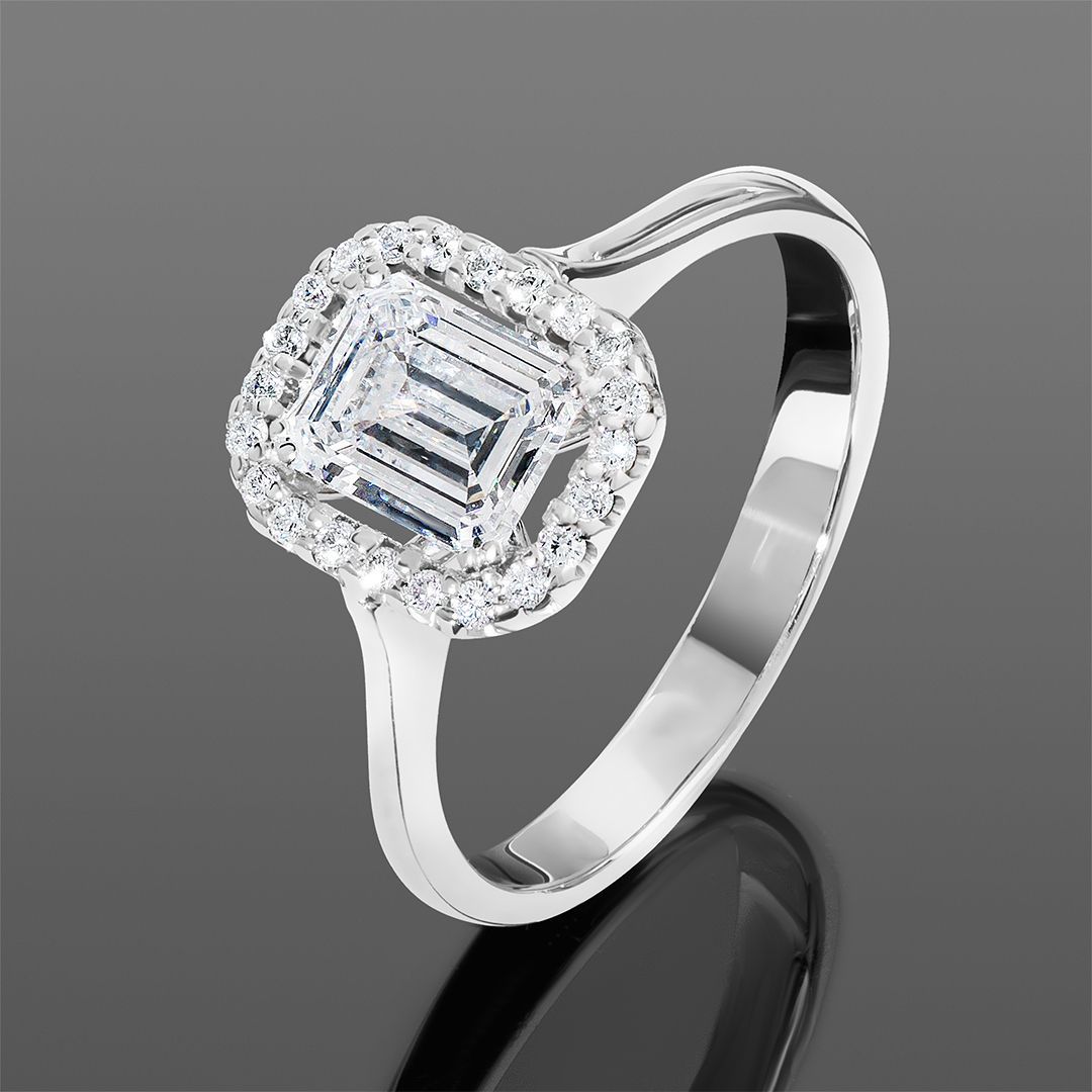 Золотое кольцо с бриллиантами 1.13Ct "Emerald"