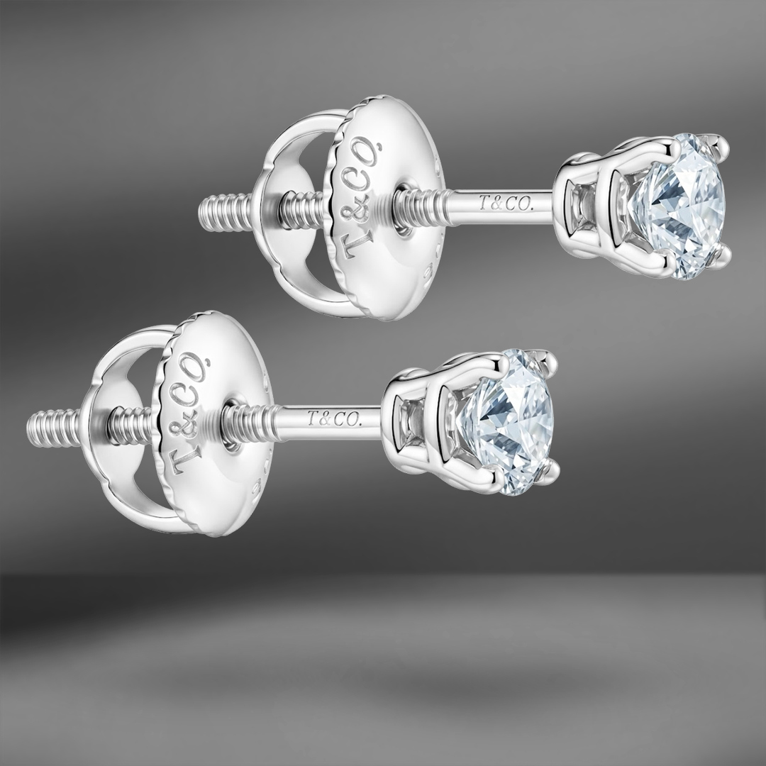продажа Пусеты из платины Tiffany & Co. Solitaire 0.34 Ct в салоне «Emporium Gold»