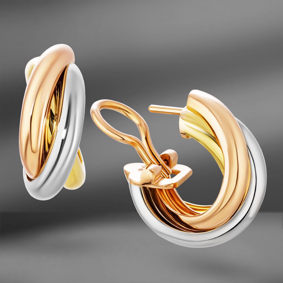 продажа Золотые серьги Cartier Trinity Vintage в салоне «Emporium Gold»