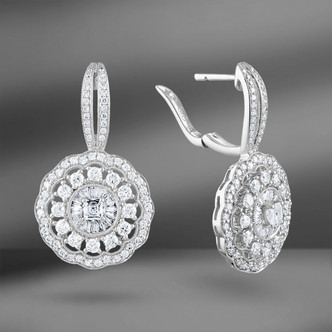продажа Серьги из белого золота с бриллиантами 2.20 Ct в салоне «Emporium Gold»