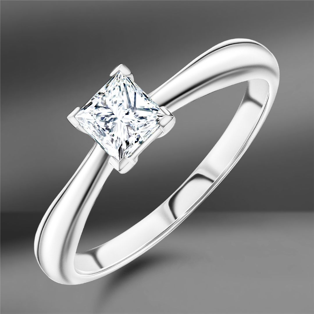 Золотое кольцо с бриллиантом 0.49 Ct