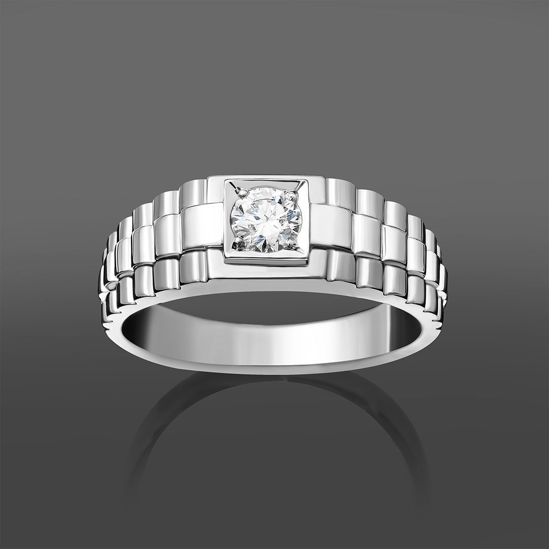 продажа Мужское золотое кольцо с бриллиантом 0.42Ct в салоне «Emporium Gold»