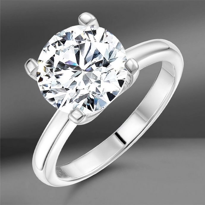 Золотые кольца Emporium Gold с центральным бриллиантом круглой огранки 0.29 Ct и 3.03 Ct